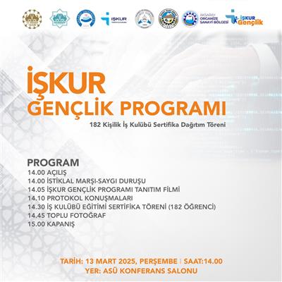 İŞKUR Gençlik Programı Sertifika Dağıtım Töreni